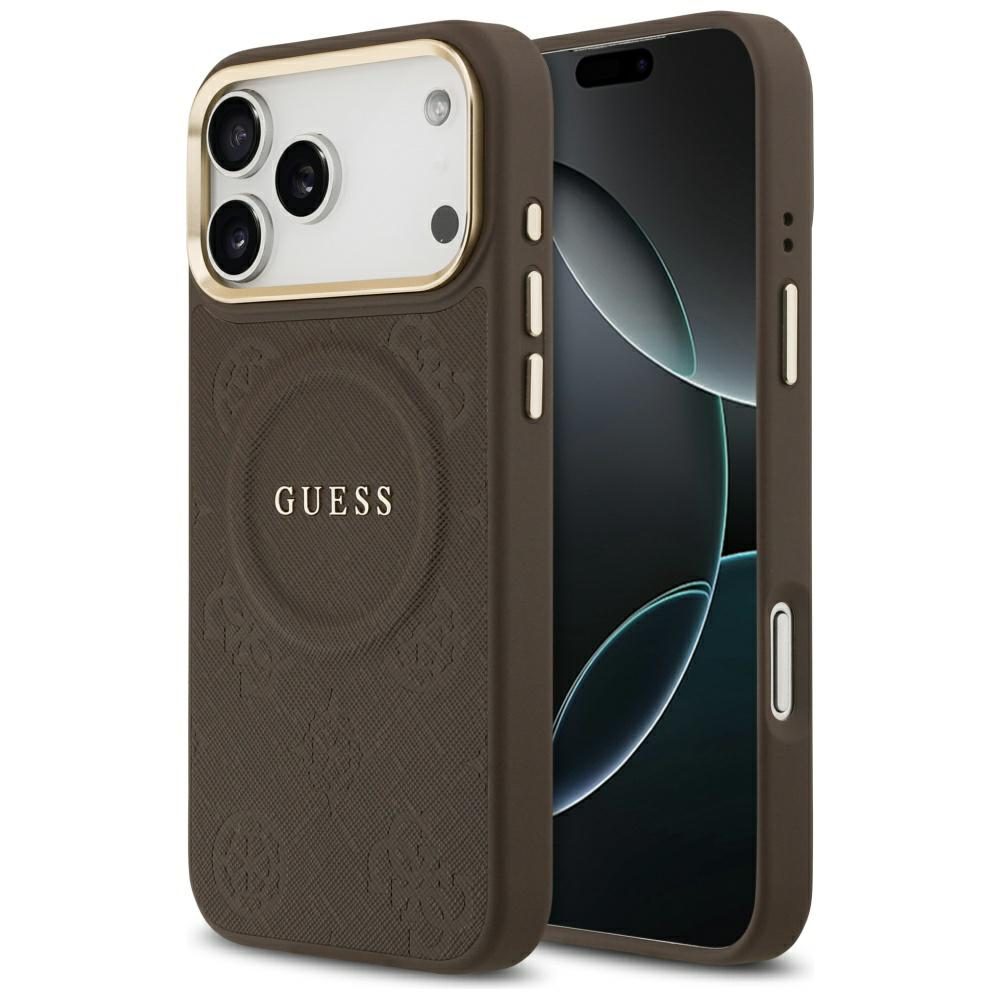 Guess Peony Hot Stamp MagSafe Case for iPhone 17 Pro Max - Browneng