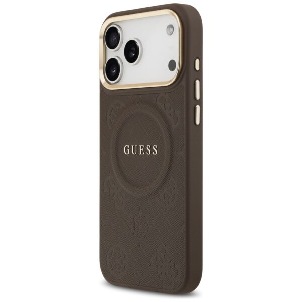 Guess Peony Hot Stamp MagSafe Case for iPhone 17 Pro Max - Browneng