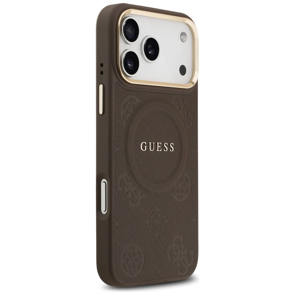 Guess Peony Hot Stamp MagSafe Case for iPhone 17 Pro Max - Browneng