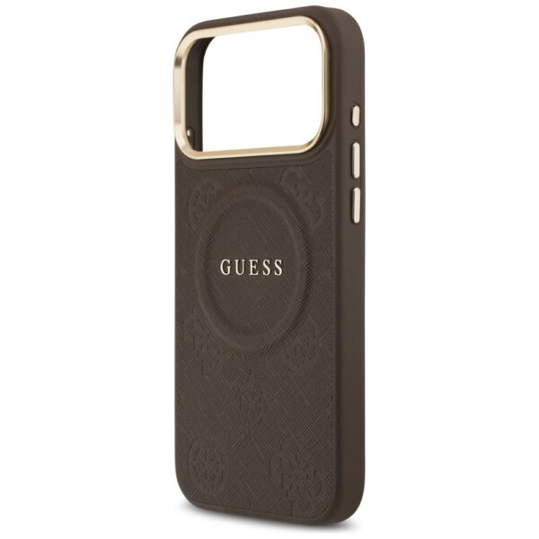 Guess Peony Hot Stamp MagSafe Case for iPhone 17 Pro Max - Browneng