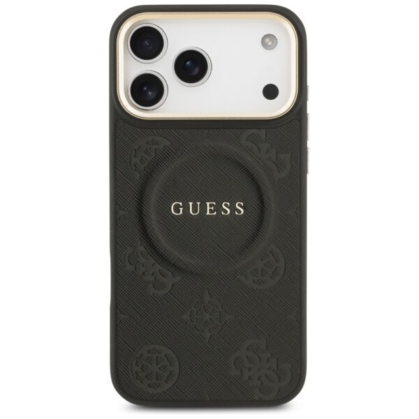 Guess Peony Hot Stamp MagSafe Case for iPhone 17 Pro Max - Blackeng