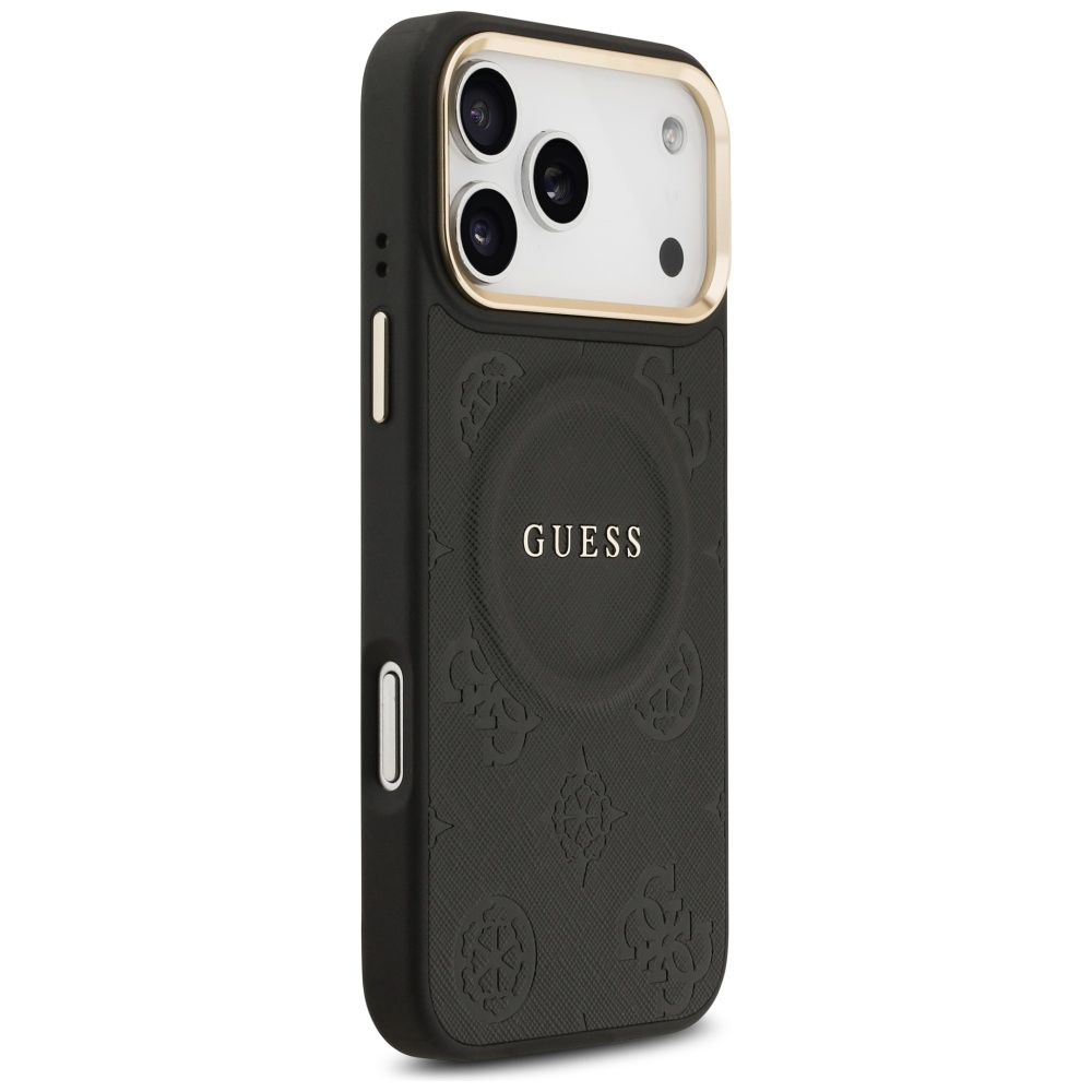 Guess Peony Hot Stamp MagSafe Case for iPhone 17 Pro Max - Blackeng