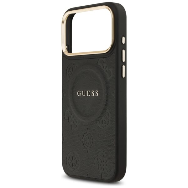 Guess Peony Hot Stamp MagSafe Case for iPhone 17 Pro Max - Blackeng