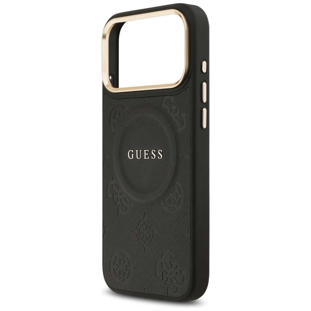 Guess Peony Hot Stamp MagSafe Case for iPhone 17 Pro Max - Blackeng