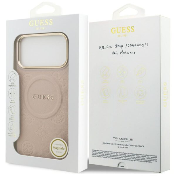 Guess Peony Hot Stamp MagSafe Case for iPhone 17 Pro Max - Pinkeng