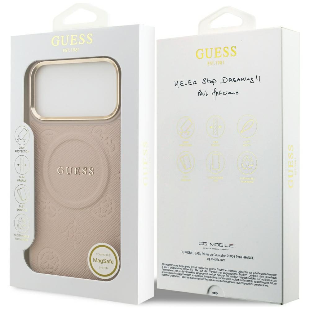 Guess Peony Hot Stamp MagSafe Case for iPhone 17 Pro Max - Pinkeng