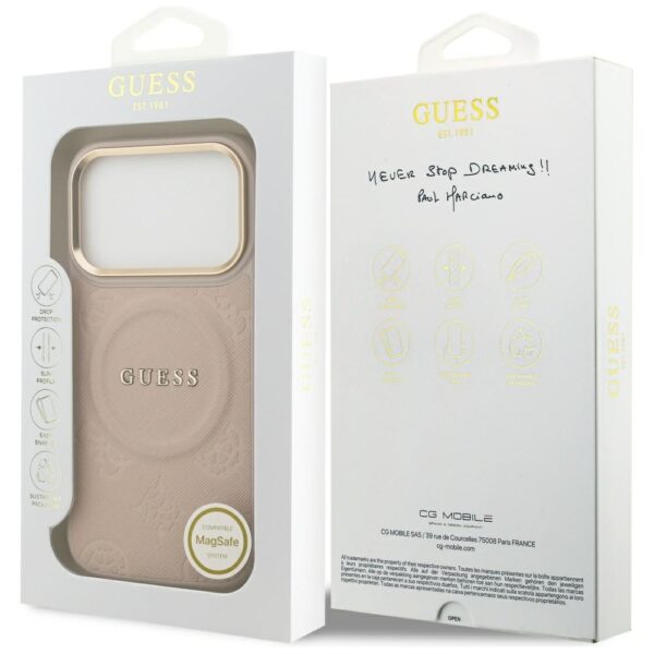 Guess Peony Hot Stamp MagSafe Case for iPhone 17 Pro - Pinkeng
