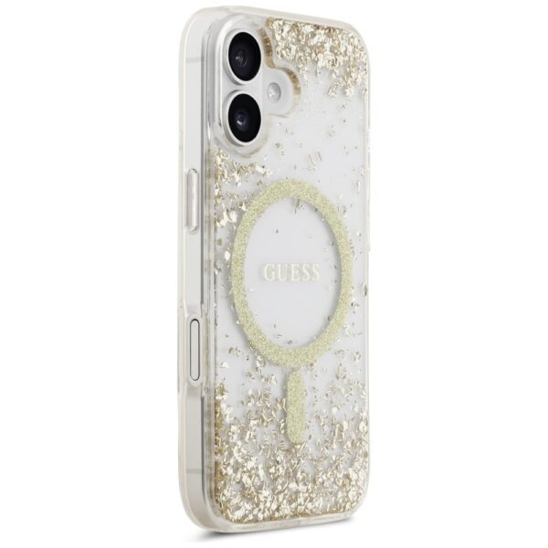 200888_4 Guess Resin Bottom Glitter MagSafe case for iPhone 17 - goldeng