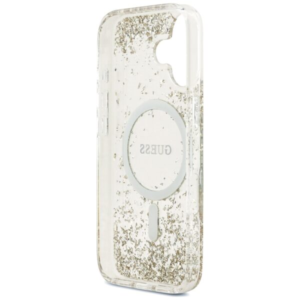 200888_7 Guess Resin Bottom Glitter MagSafe case for iPhone 17 - goldeng
