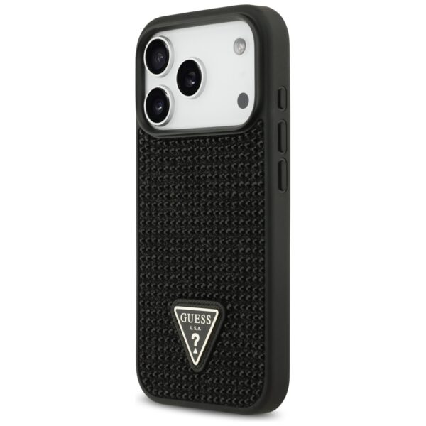 Guess Rhinestone Triangle Logo Case for iPhone 17 Pro - Blackeng