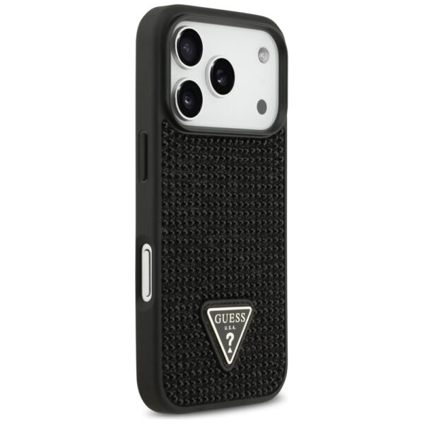 Guess Rhinestone Triangle Logo Case for iPhone 17 Pro - Blackeng