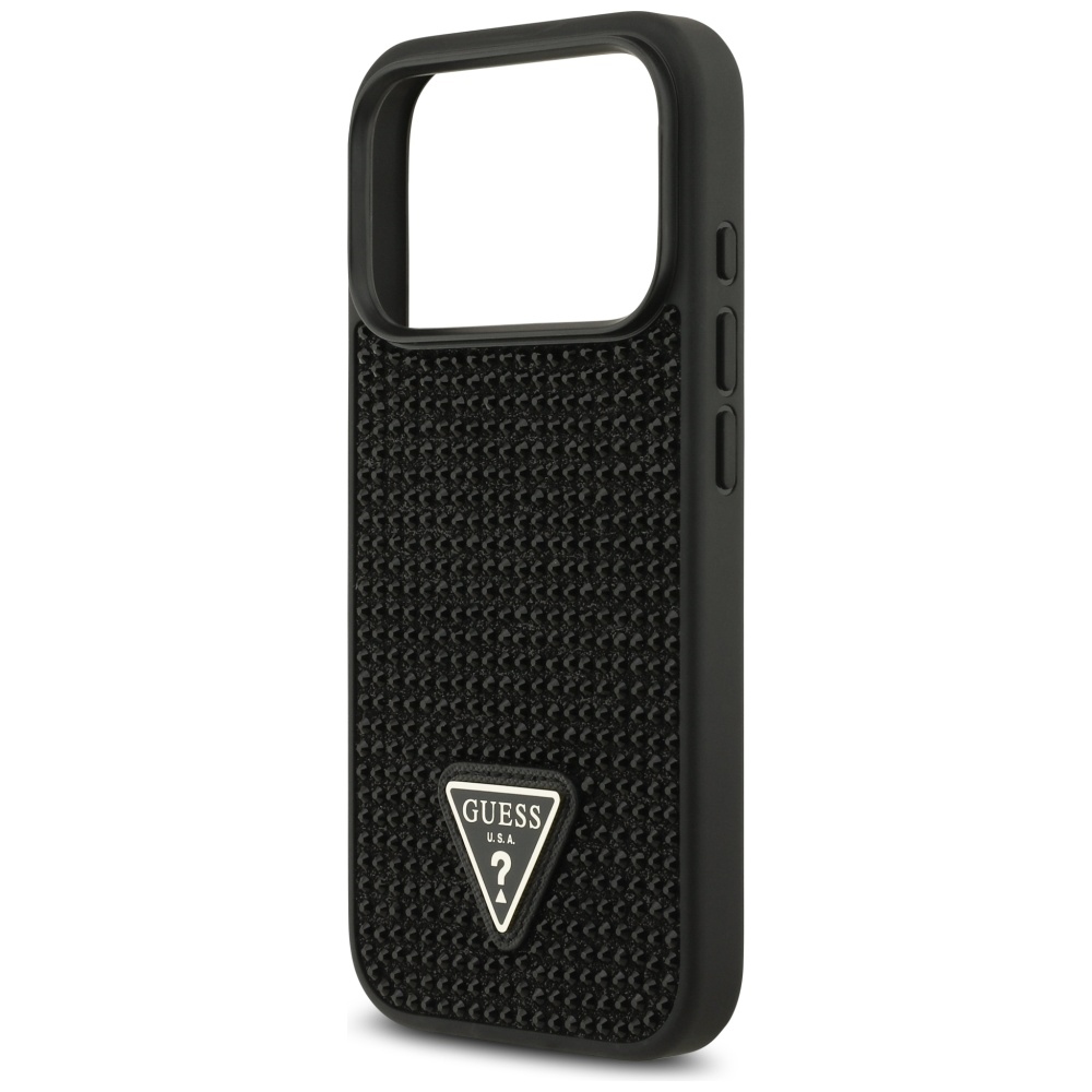 Guess Rhinestone Triangle Logo Case for iPhone 17 Pro - Blackeng