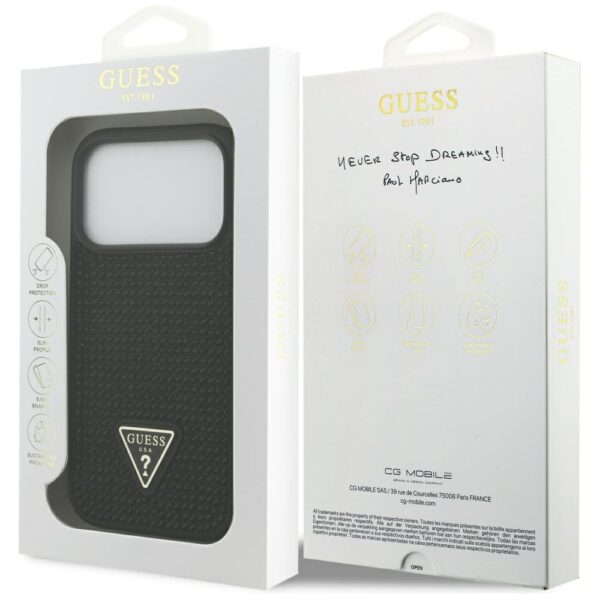 Guess Rhinestone Triangle Logo Case for iPhone 17 Pro - Blackeng