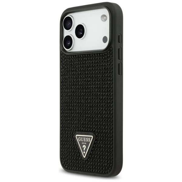 Guess Rhinestone Triangle Logo Case for iPhone 17 Pro Max - Blackeng
