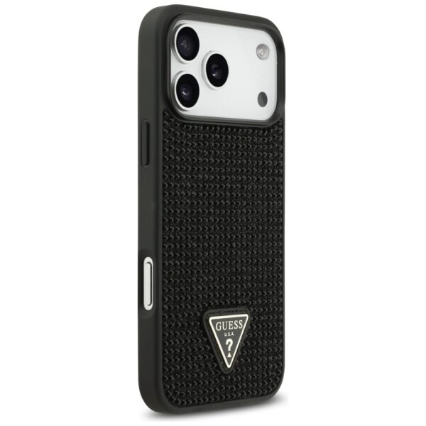 Guess Rhinestone Triangle Logo Case for iPhone 17 Pro Max - Blackeng