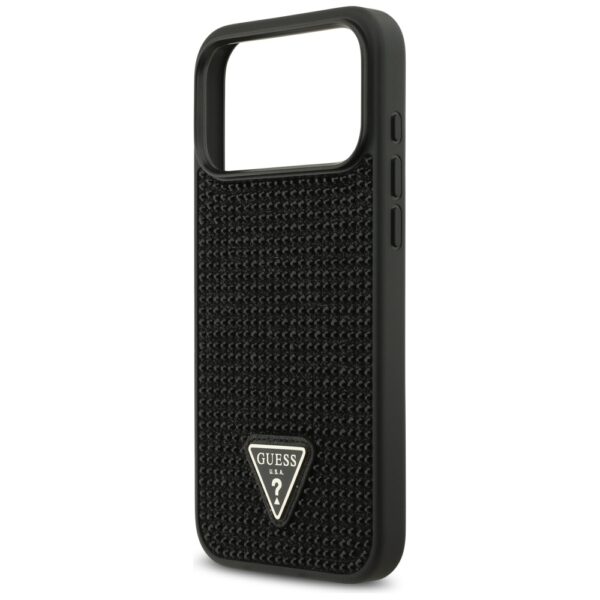 Guess Rhinestone Triangle Logo Case for iPhone 17 Pro Max - Blackeng