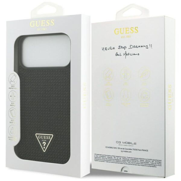 Guess Rhinestone Triangle Logo Case for iPhone 17 Pro Max - Blackeng