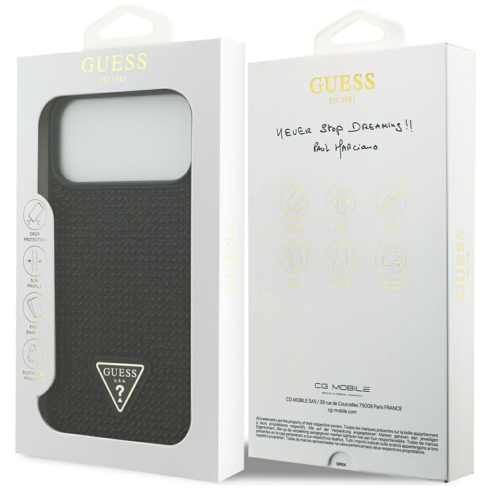 Guess Rhinestone Triangle Logo Case for iPhone 17 Pro Max - Blackeng