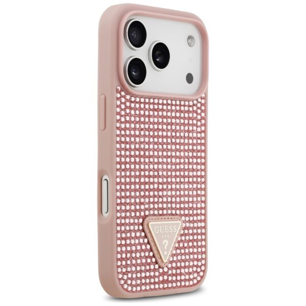 200893_4 Guess Rhinestone Triangle Logo iPhone 17 Pro Case - Pinkeng