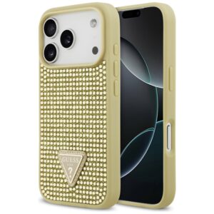 Guess Rhinestone Triangle Logo iPhone 17 Pro Case - Goldeng