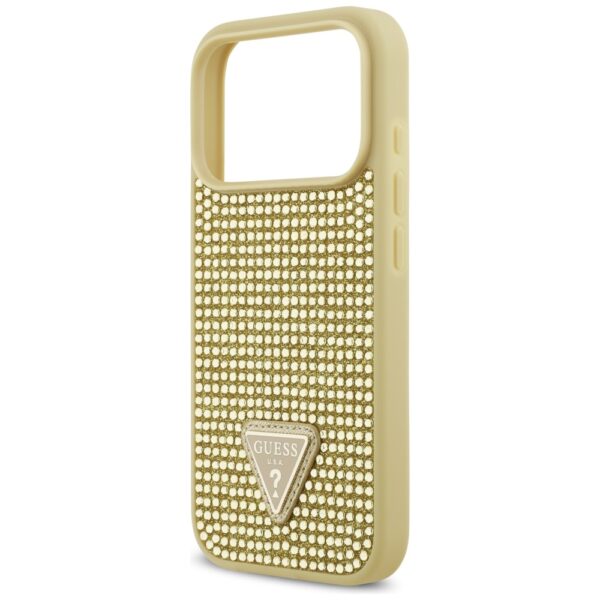 200894_6 Guess Rhinestone Triangle Logo iPhone 17 Pro Case - Goldeng