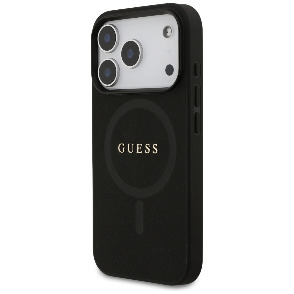Guess Saffiano Classic Logo MagSafe Case for iPhone 17 Pro - Blackeng