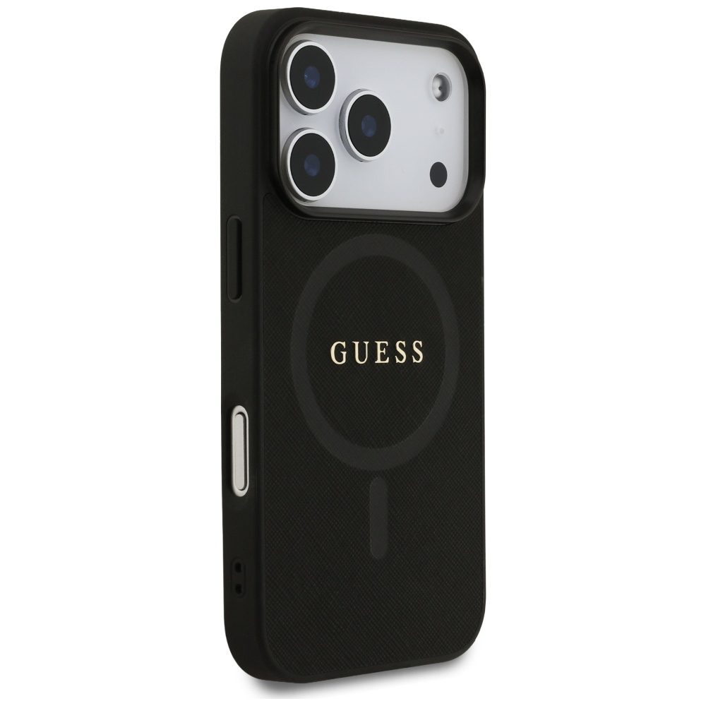 Guess Saffiano Classic Logo MagSafe Case for iPhone 17 Pro - Blackeng