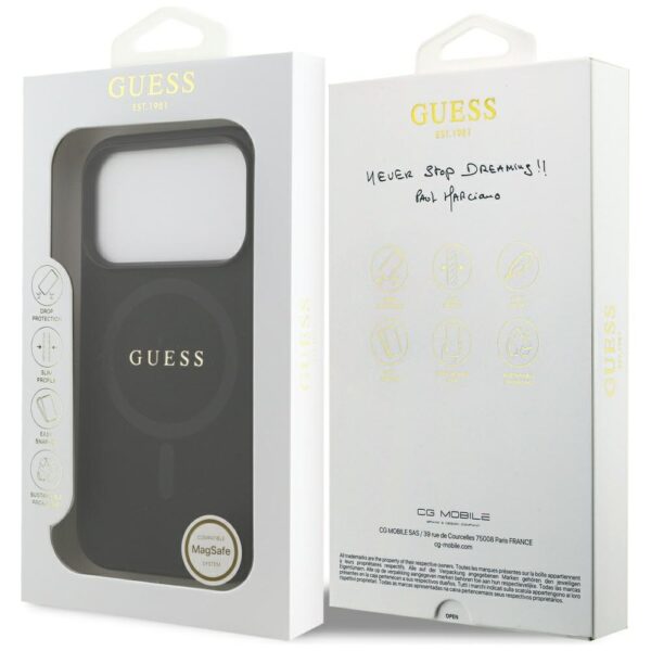 Guess Saffiano Classic Logo MagSafe Case for iPhone 17 Pro - Blackeng