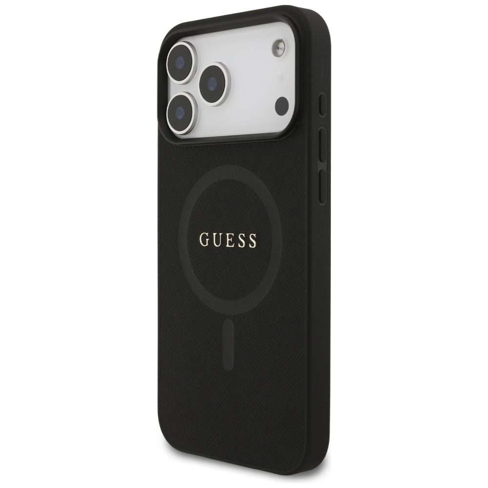 200897_2 Guess Saffiano Classic Logo MagSafe Case for iPhone 17 Pro Max - Blackeng