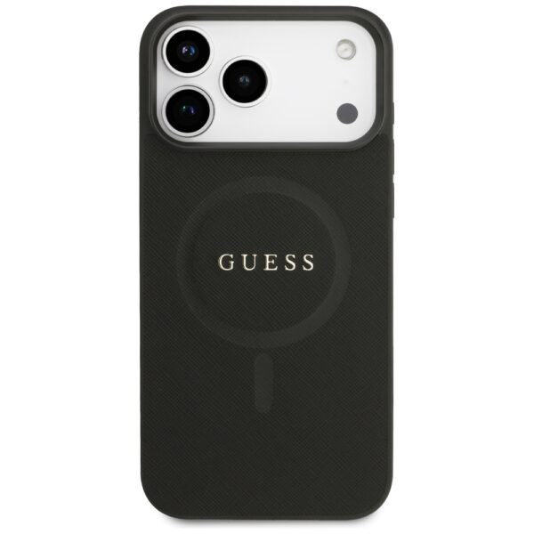 200897_3 Guess Saffiano Classic Logo MagSafe Case for iPhone 17 Pro Max - Blackeng