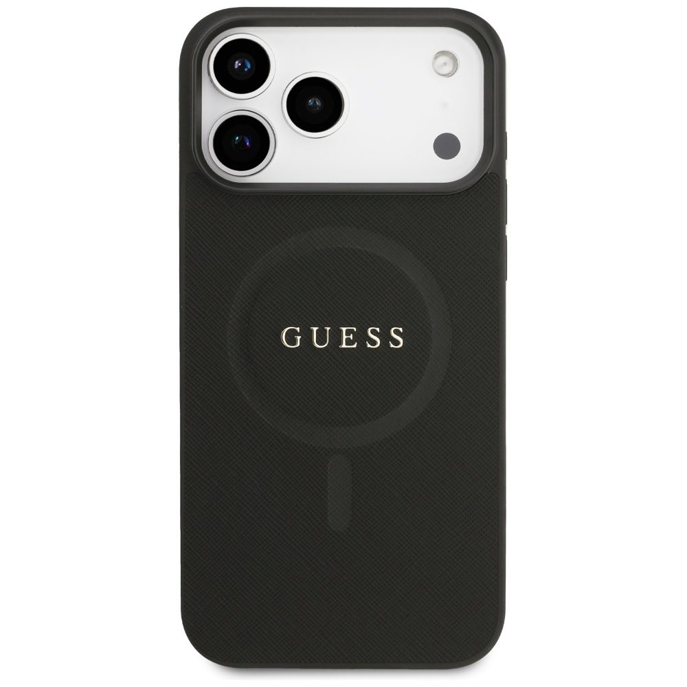 200897_3 Guess Saffiano Classic Logo MagSafe Case for iPhone 17 Pro Max - Blackeng