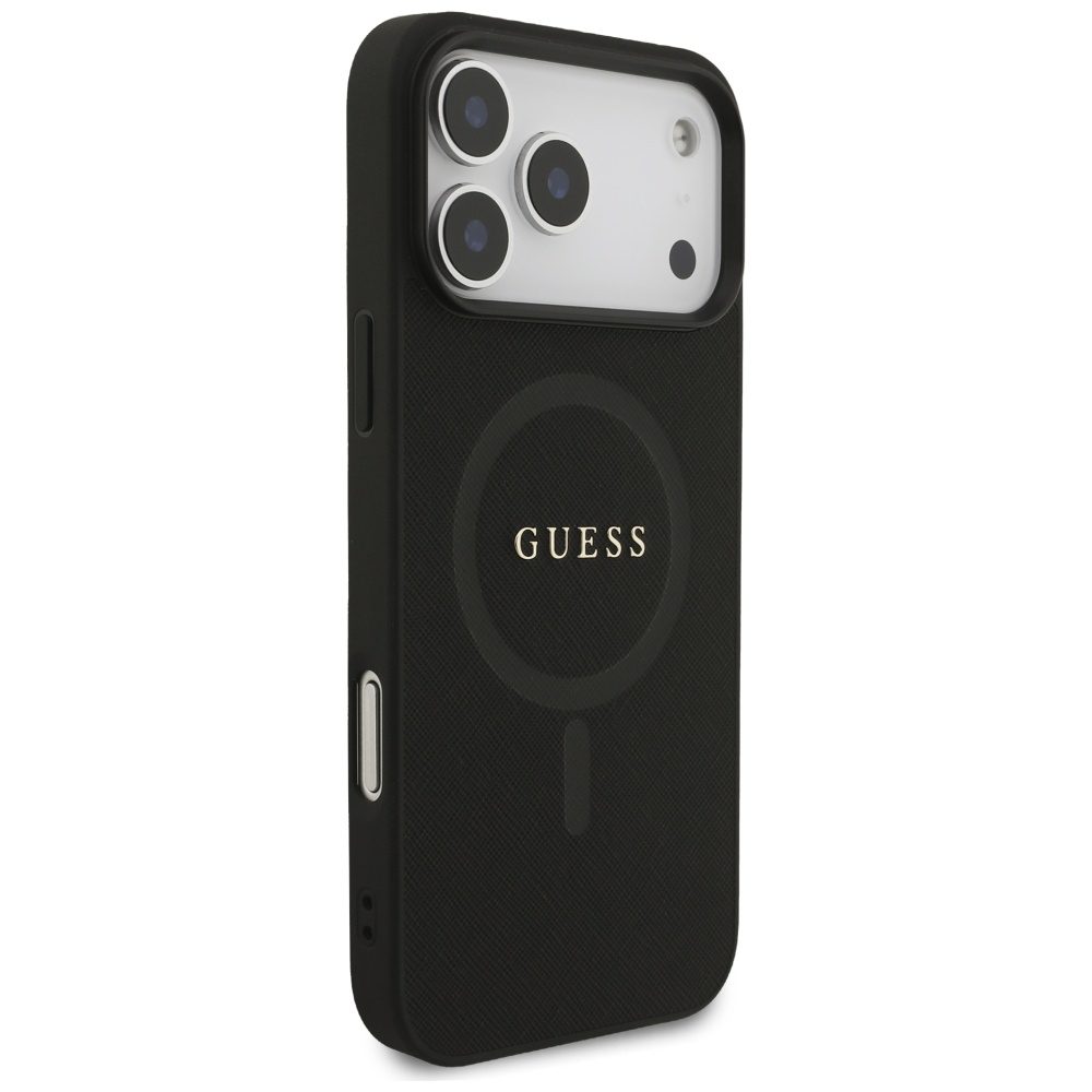 200897_4 Guess Saffiano Classic Logo MagSafe Case for iPhone 17 Pro Max - Blackeng