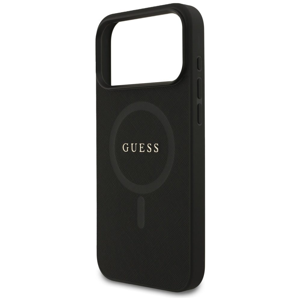 200897_6 Guess Saffiano Classic Logo MagSafe Case for iPhone 17 Pro Max - Blackeng