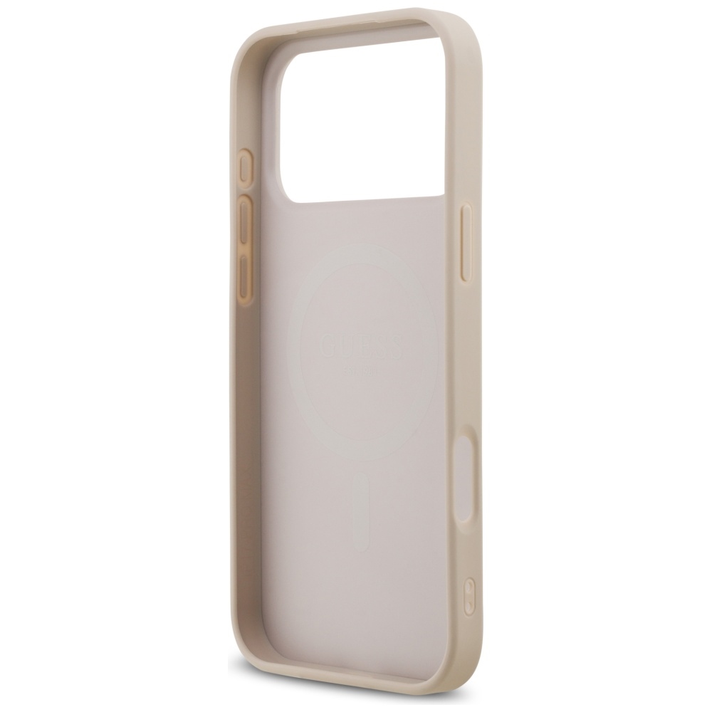 Guess Saffiano Classic Logo MagSafe Case for iPhone 17 Pro Max - Pinkeng