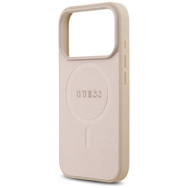 Guess Saffiano Classic Logo MagSafe Case for iPhone 17 Pro - Pinkeng