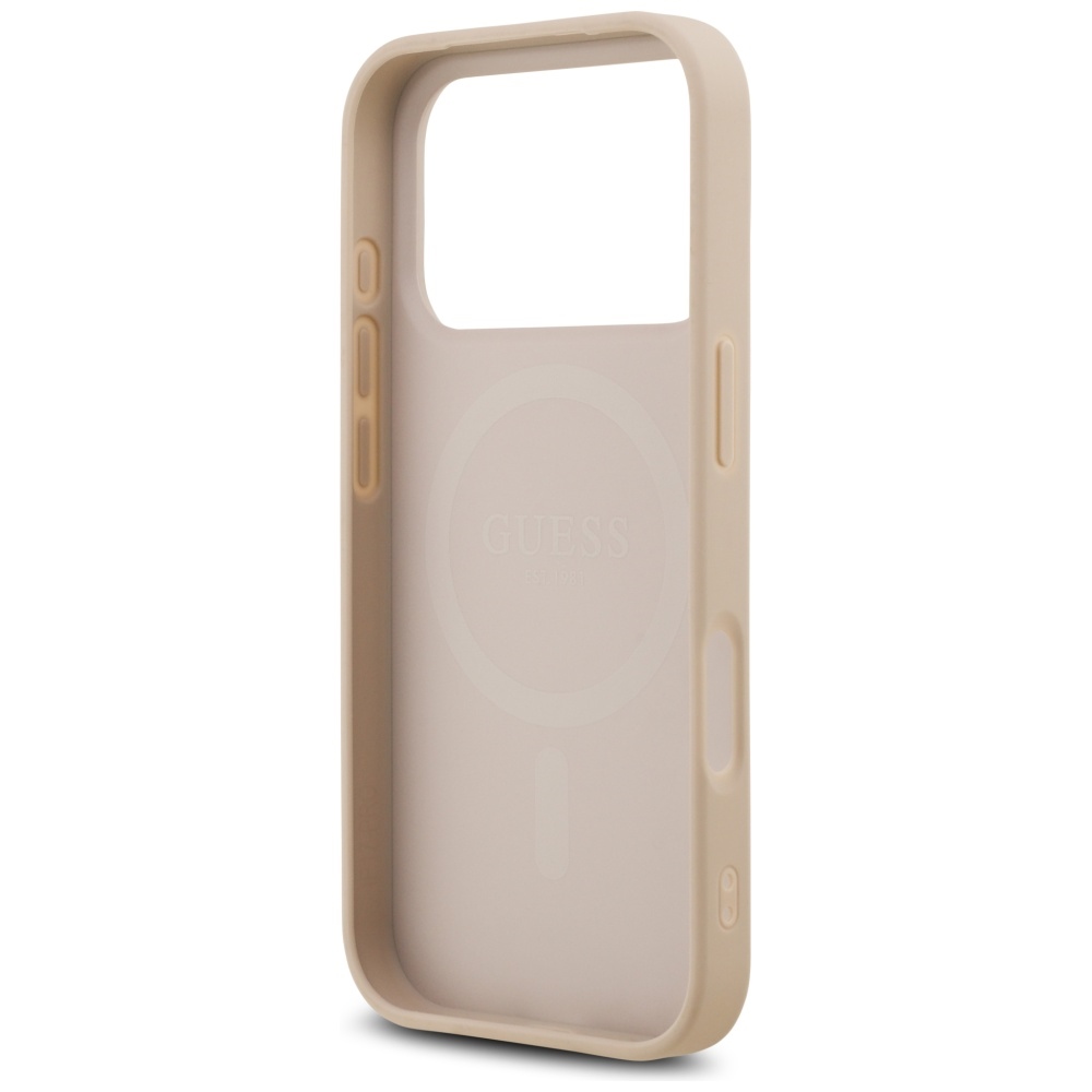Guess Saffiano Classic Logo MagSafe Case for iPhone 17 Pro - Pinkeng
