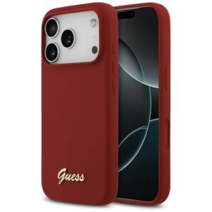 Guess Silicone Script Metal Logo MagSafe Case for iPhone 17 Pro - Redeng