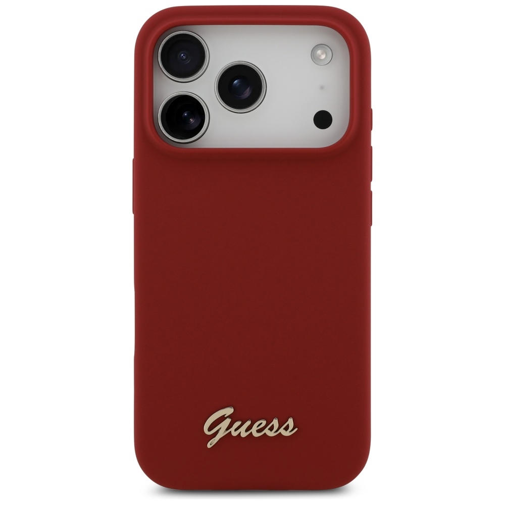 Guess Silicone Script Metal Logo MagSafe Case for iPhone 17 Pro - Redeng