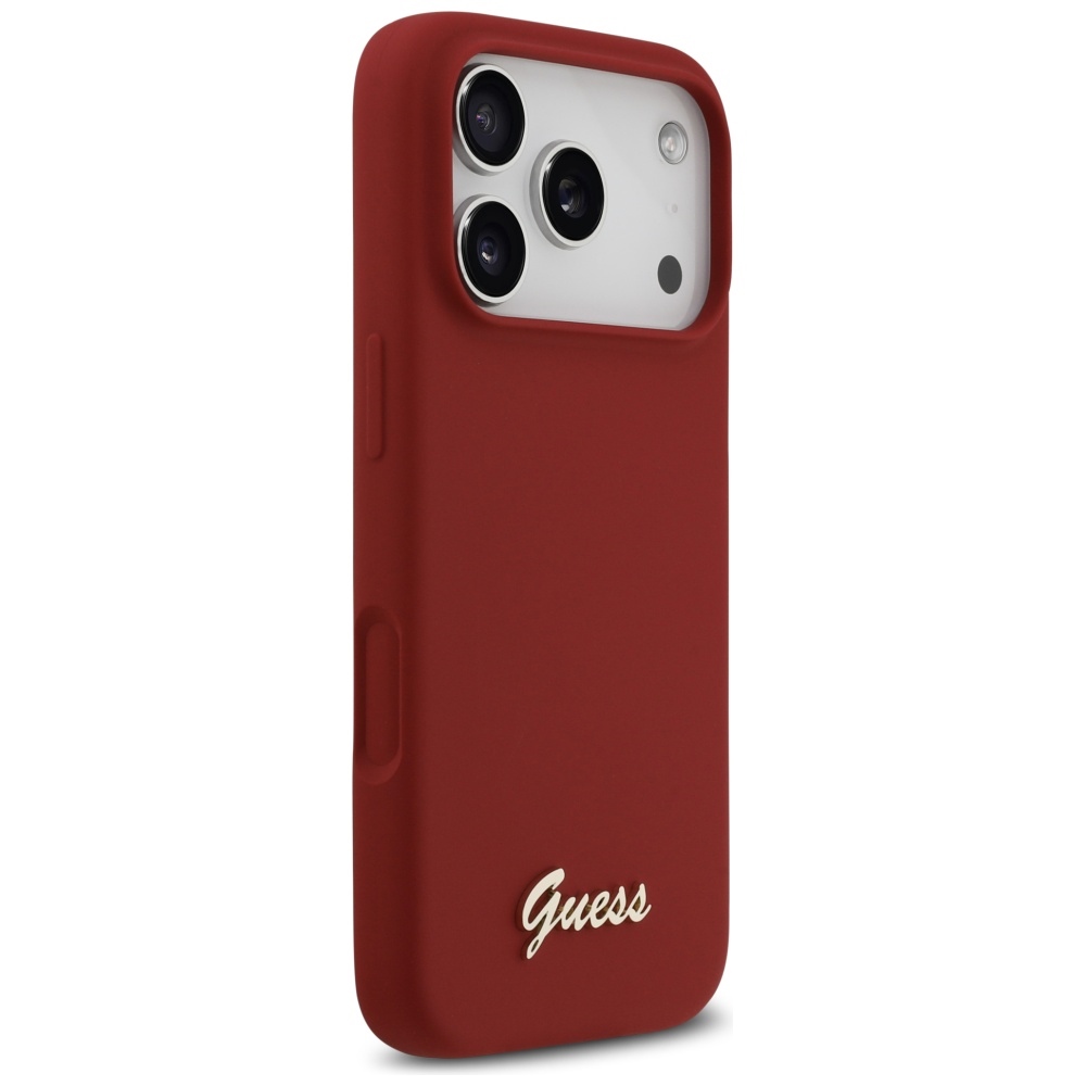 Guess Silicone Script Metal Logo MagSafe Case for iPhone 17 Pro - Redeng