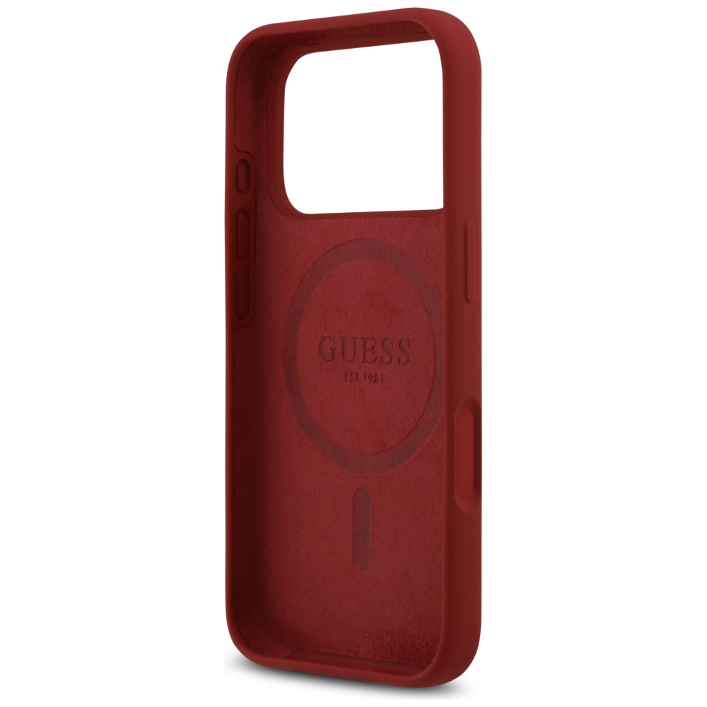 Guess Silicone Script Metal Logo MagSafe Case for iPhone 17 Pro - Redeng