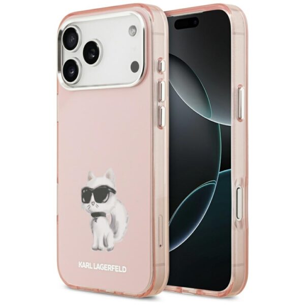Karl Lagerfeld IML Aquarelle Choupette & Logo MagSafe Case for iPhone 17 Pro Max - Pinkeng