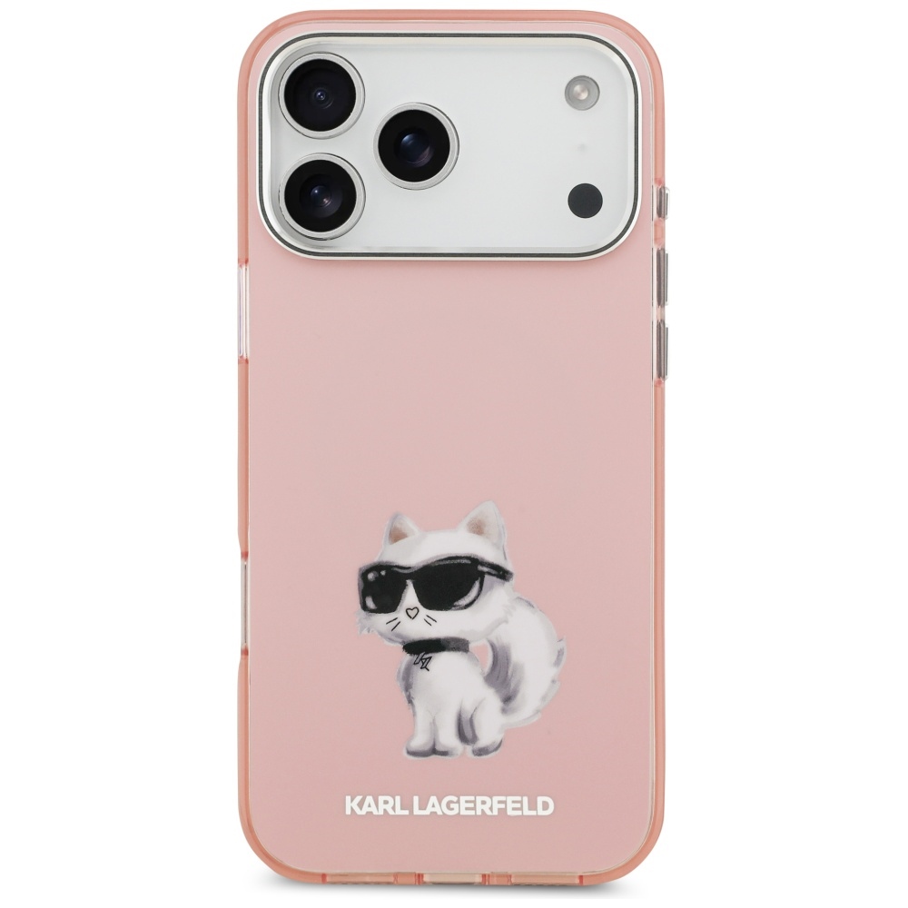 Karl Lagerfeld IML Aquarelle Choupette & Logo MagSafe Case for iPhone 17 Pro Max - Pinkeng