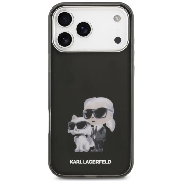 Karl Lagerfeld IML Aquarelle Karl & Choupette & Logo MagSafe Case for iPhone 17 Pro Max - Blackeng
