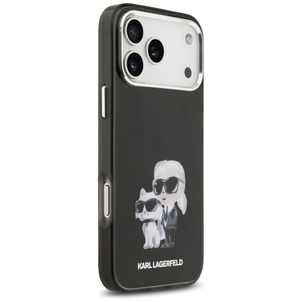 Karl Lagerfeld IML Aquarelle Karl & Choupette & Logo MagSafe Case for iPhone 17 Pro Max - Blackeng