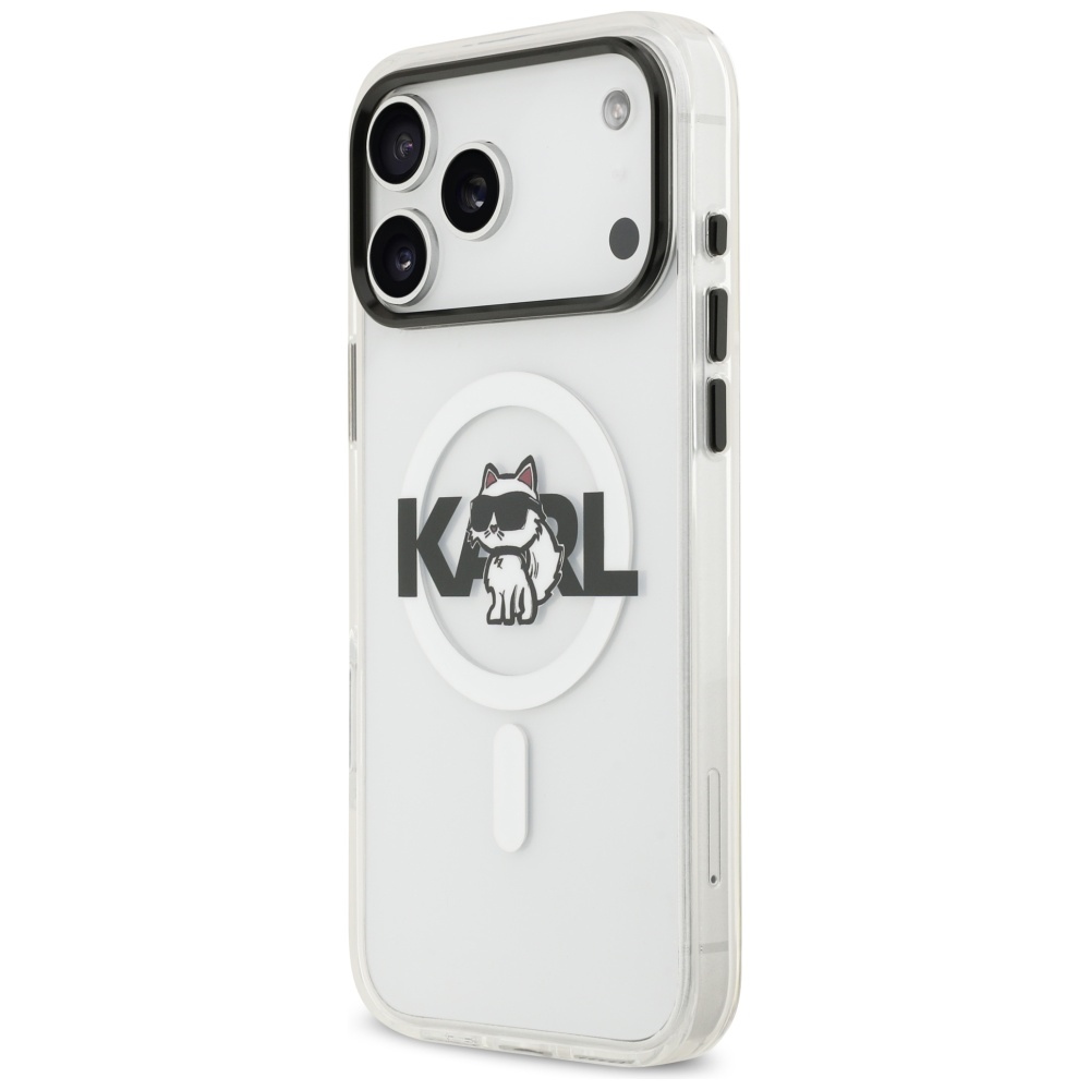 Karl Lagerfeld IML Choupette Sketch Logo MagSafe Case for iPhone 17 Pro Max - Cleareng