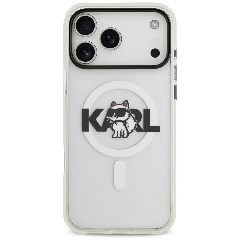 Karl Lagerfeld IML Choupette Sketch Logo MagSafe Case for iPhone 17 Pro Max - Cleareng