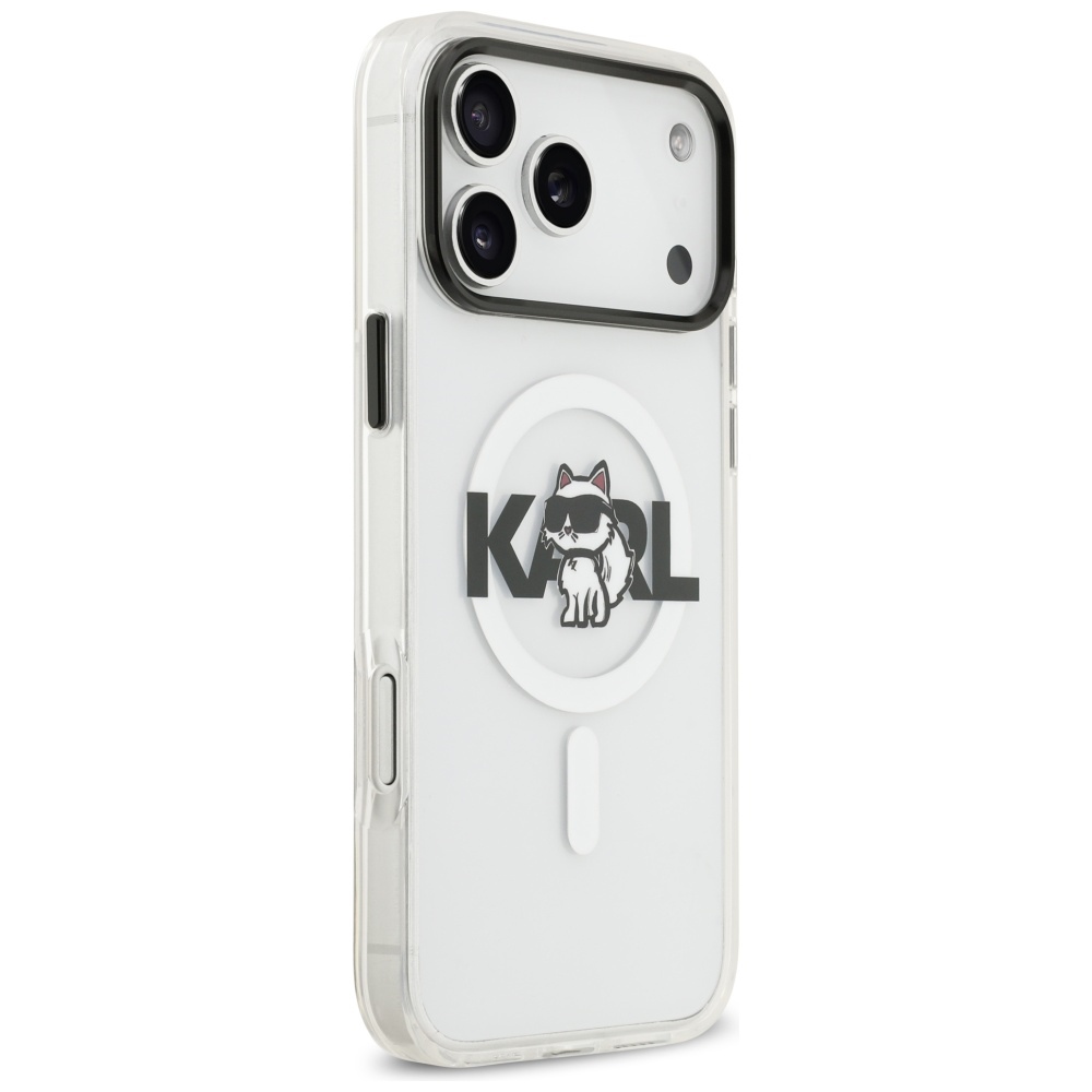 Karl Lagerfeld IML Choupette Sketch Logo MagSafe Case for iPhone 17 Pro Max - Cleareng