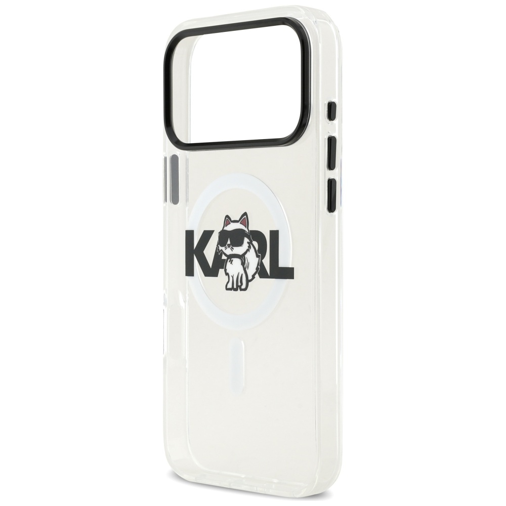 Karl Lagerfeld IML Choupette Sketch Logo MagSafe Case for iPhone 17 Pro Max - Cleareng