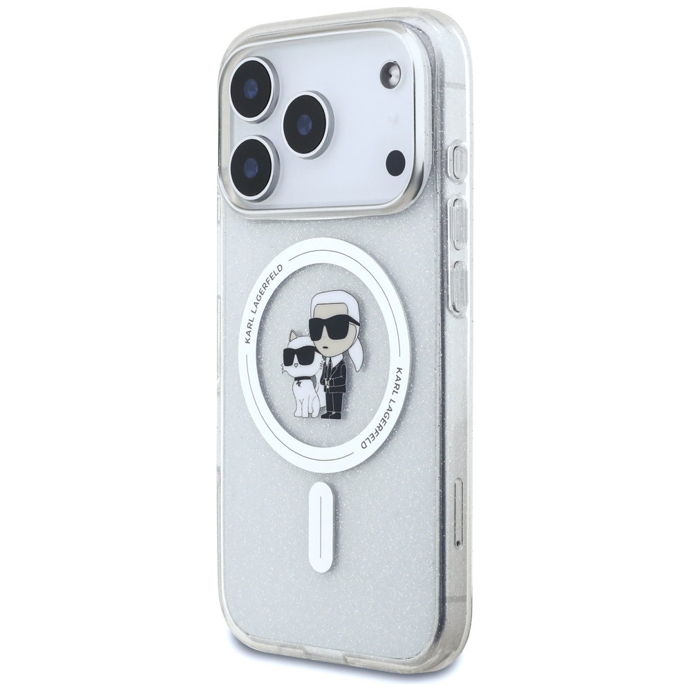 Karl Lagerfeld IML Karl Choupette Glitter MagSafe Case for iPhone 17 Pro - Cleareng
