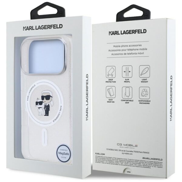 Karl Lagerfeld IML Karl Choupette Glitter MagSafe Case for iPhone 17 Pro - Cleareng